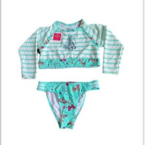 Brand New Super Cute Juicy Couture girls 2-piece swim size 14